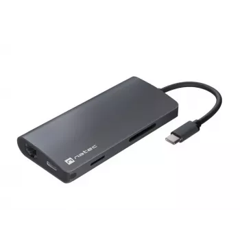 Docking station NATEC NMP-2162 USB 3.2 Gen 1 Type-C cinzento com fios