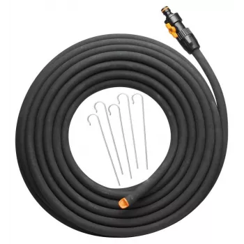 Mangueira de jardim Fiskars 1025935 — borracha, 15 m, superficial, resistente aos UV, preto, 39 mm Ø