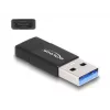 Adaptador DeLOCK 60001 USB A USB C preto