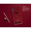 Capa traseira com ranhura para cartões VixFox para iPhone XSMAX vermelho rubi – capa protetora com compartimento para cartões integrado