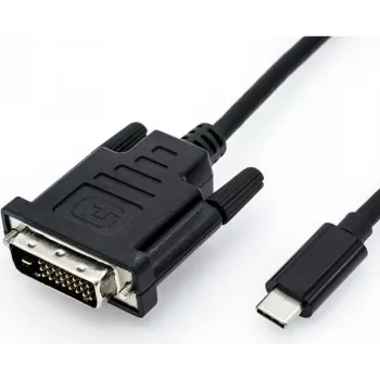 Cabo adaptador de vídeo ROLINE 11.04.5831 USB Type-C para DVI 2 m preto