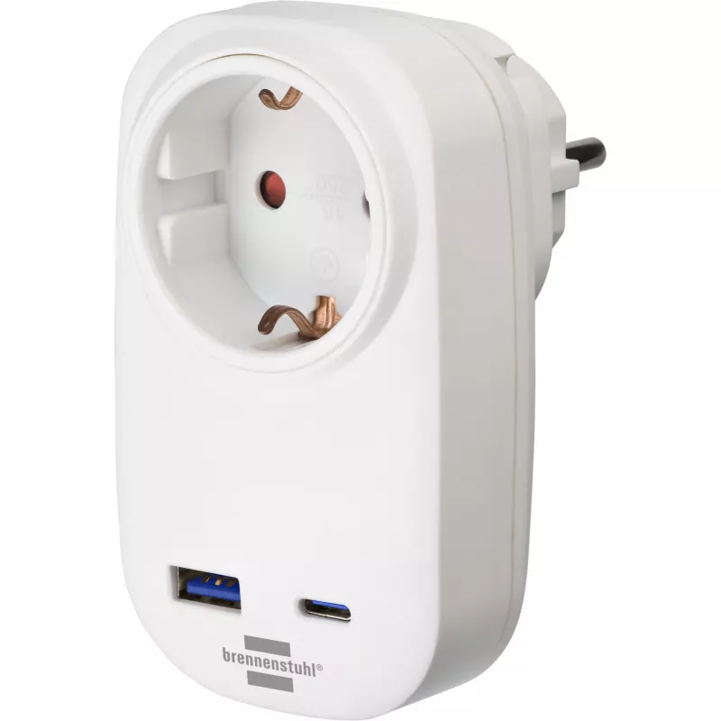 Adaptador de ficha tipo F Brennenstuhl 1508210010 conector reto