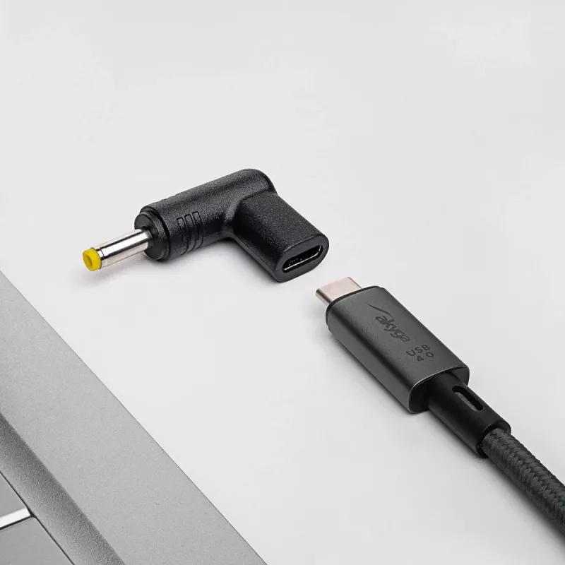Adaptador de carregamento Akyga AK-ND-C04 USB-C para DC 4,0 x 1,7 mm para portáteis, 18,5-20 V, 100 W, para Lenovo