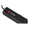 Eaton Protection Strip 6 FR PS6F extensão com proteção contra sobretensões, 6 tomadas tipo E, 10 A, 220-250 V, 2500 W, cabo de 1,5 m, interruptor, preta