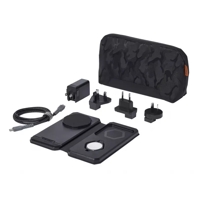 Auscultadores 3-em-1 Urban Armor Gear SRGE carregamento sem fios preto cinzento