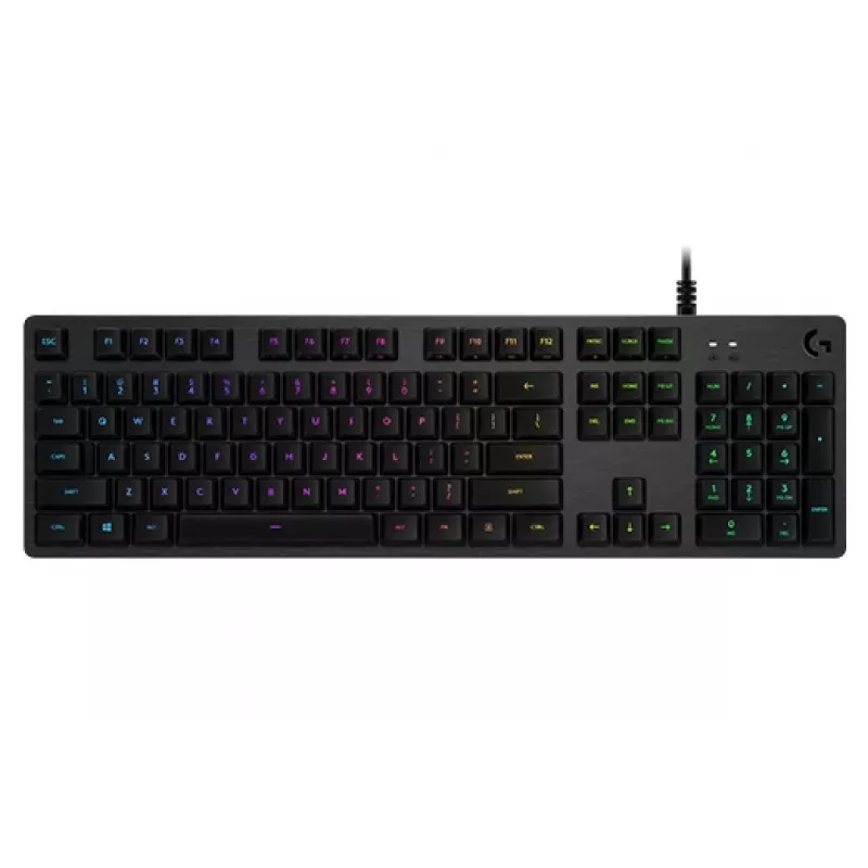 Logitech Gaming G512 - Teclado - retroiluminação - USB - QWERTY - Espanhol - Interruptores: GX Brown Tactile - Carvão