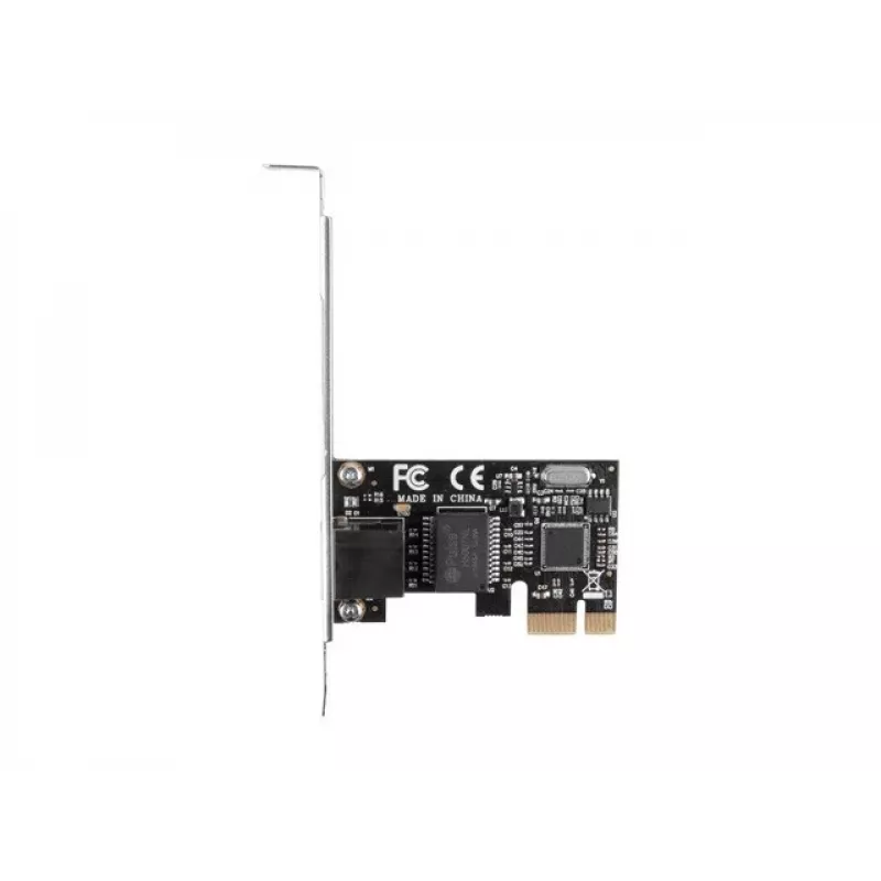 Placa de rede Ethernet interna LANBERG PCE-1GB-201, PCI Express, 1× RJ-45 Gigabit (1000 Mbit/s), preta