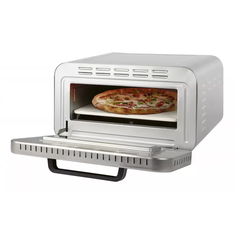 Máquina de pizza ProfiCook PC-PO 1323 – Forno de pizza de bancada, 1 pizza, 2100 W, aço inoxidável, temporizador digital