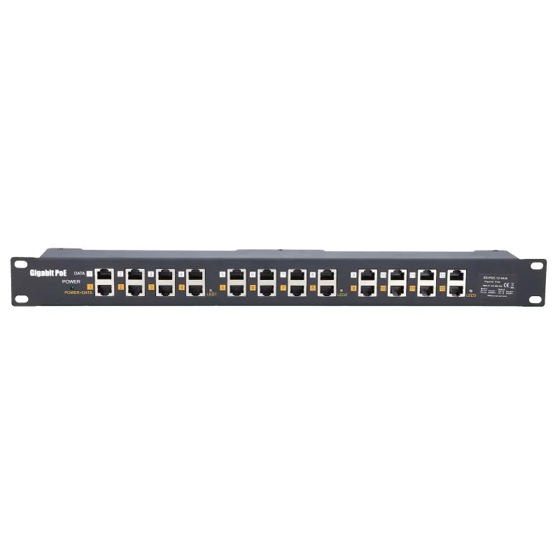 Injetor PoE Gigabit Extralink 12 portas 12x 1000Mb/s RJ45, Rackmount