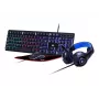 Teclado gaming com rato GEMBIRD GGS-UMGL4-02 — tamanho completo USB QWERTY inglês dos EUA, preto, retroiluminação LED