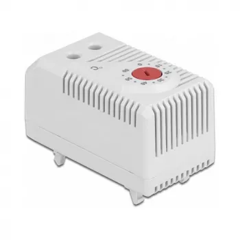 Termóstato DELOCK 66824, caixa de plástico, IP20, 30 W, 250 V, 10 A, 43×60×33 mm, cinzento/vermelho