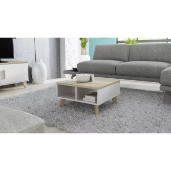 Mesa de centro Cama LOTTA 60 branco/carvalho Sonoma