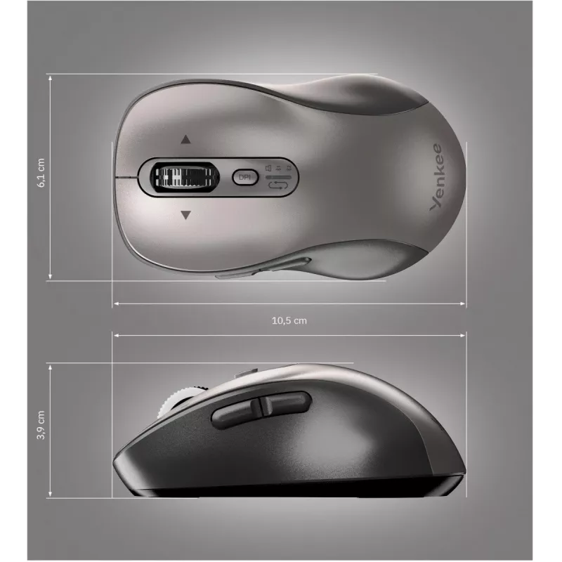 YENKEE YMS 2010SR GYRO Dual rato sem fios, Bluetooth + USB 2,4 GHz