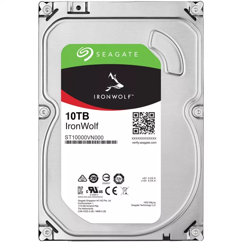 Disco interno Seagate IronWolf ST10000VN000 10 TB 7200 RPM 256 MB 3,5 polegadas Serial ATA III