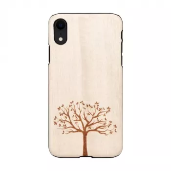 Capa para smartphone man and wood para iPhone XR — madeira de macieira, superfície preta