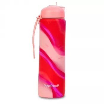 Garrafa de água de silicone COOLPACK Pump 600 ml menina rosa