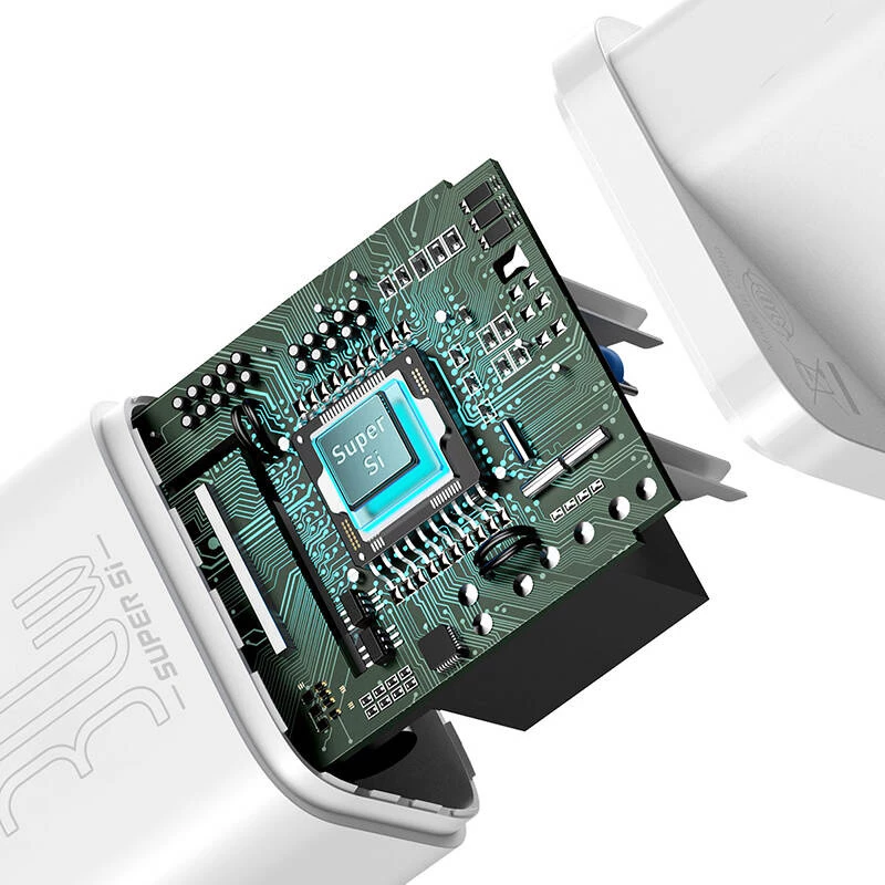Baseus CCSUP-J02 carregador de dispositivo móvel universal branco AC carregamento rápido
