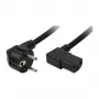 LogiLink CP103 cabo de alimentação, CEE 7/7 angular para IEC C13 angular, 2 m, preto