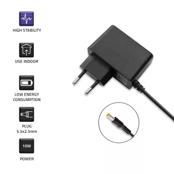 Fonte de alimentação com ficha 10W 5V, 2A, 5,5x2,5