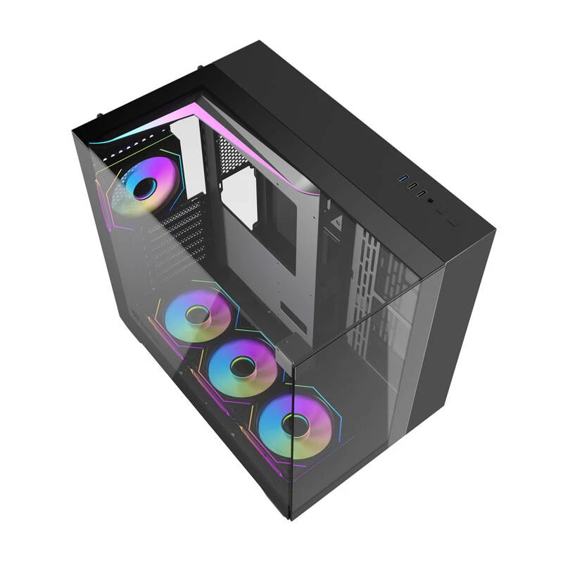Caixa para computador Darkflash TH285 (preto) + 4 ventoinhas