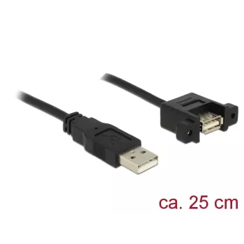Cabo USB DeLOCK 85462 USB 2.0 0,25 m preto
