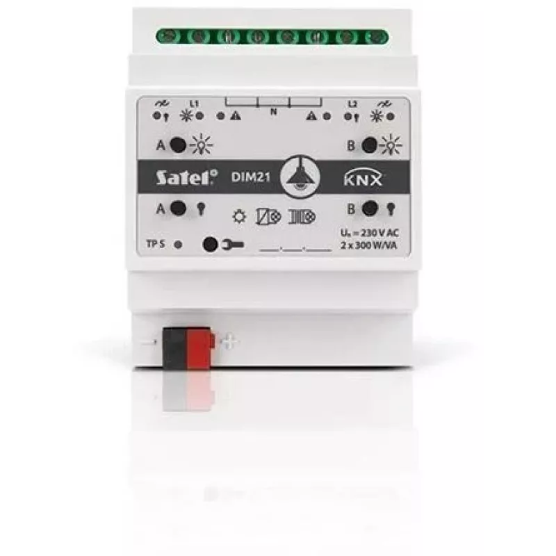 Satel KNX-DIM21 atuador dimmer para calha DIN de smart home