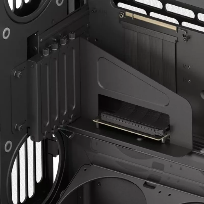 Caixa de PC HAVN HS 420 VGPU, Midi-Tower, E-ATX, vidro temperado, cabo riser PCIe-5.0 - preto