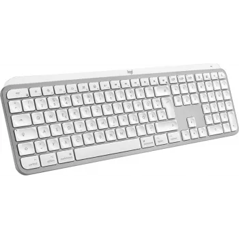 Teclado Logitech MX Keys S para Mac de escritório RF Wireless + Bluetooth QWERTZ alemão alumínio branco
