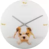 Relógio de parede NeXtime 8136 Puppy, Ø43 cm, branco/bege