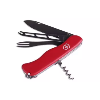 Faca de queijo Victorinox Cheese Master V-0 83 vermelho com lâmina removível e ponta de garfo