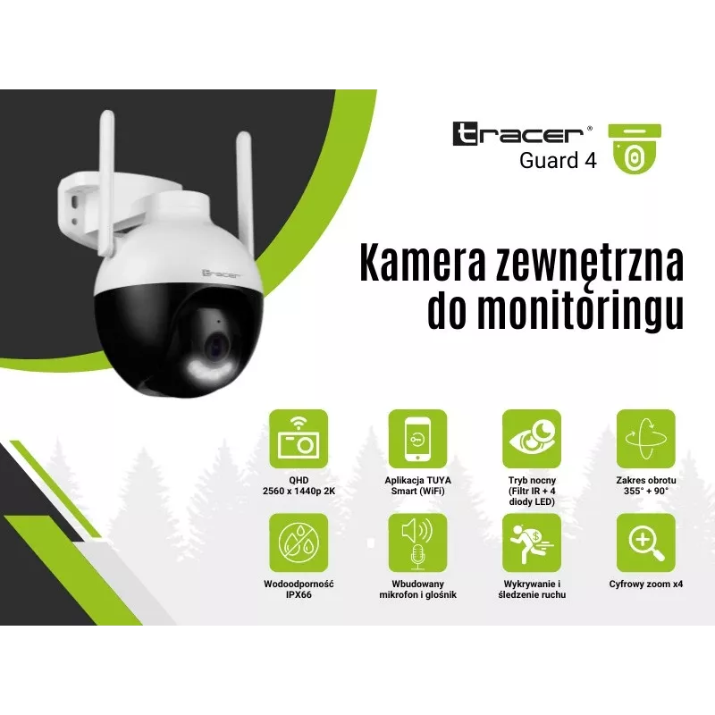 Câmara de vigilância Tracer 47376 GUARD 4 HD