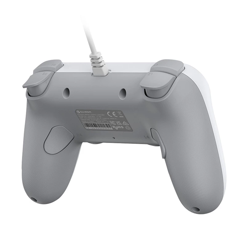 Comando gaming com fios GameSir T3 Lite WT branco – comando com fios ergonómico, compatível com PC