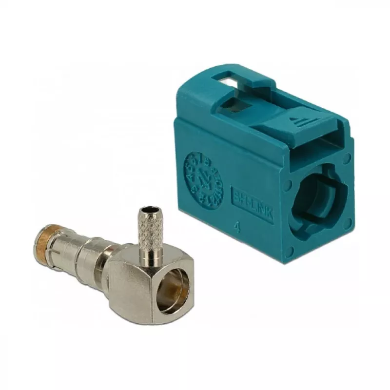 Delock 89723 FAKRA Z fêmea 90° para crimpar, Water Blue