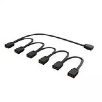Splitter RGB Akasa AK-CBLD13-85BK cabo splitter LED endereçável 1-para-6