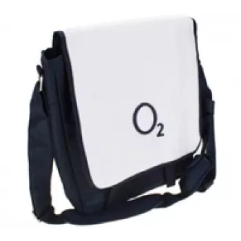 Mala para portátil o2 Modelo 15.4 — adequada para portáteis de 15,4 polegadas, azul/branco