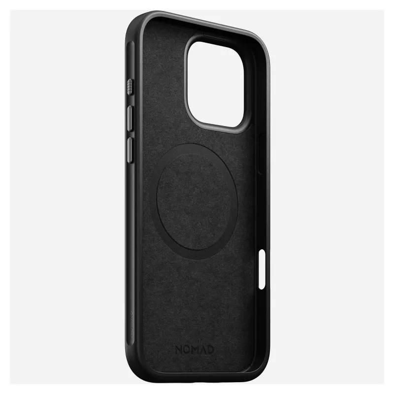 Capa para telemóvel Nomad NM01693185 para Apple iPhone 16 Pro Max, pele/TPU/PC, preta, compatível com ecrã de 17,5 cm (6,9 polegadas)