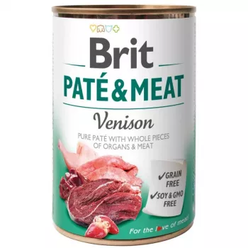 BRIT Paté & Meat com caça - comida húmida para cães - lata - 400 g