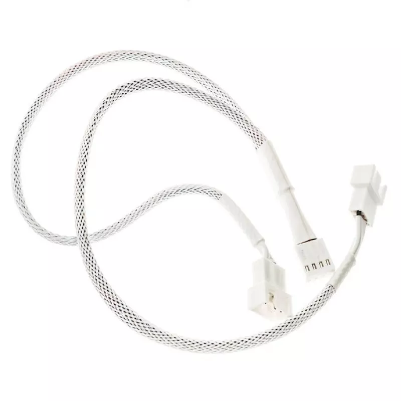Cabo em Y para ventoinha PWM Kolink PGW-AC-KOL-159 35cm revestido branco, ligação 1-para-2-PWM
