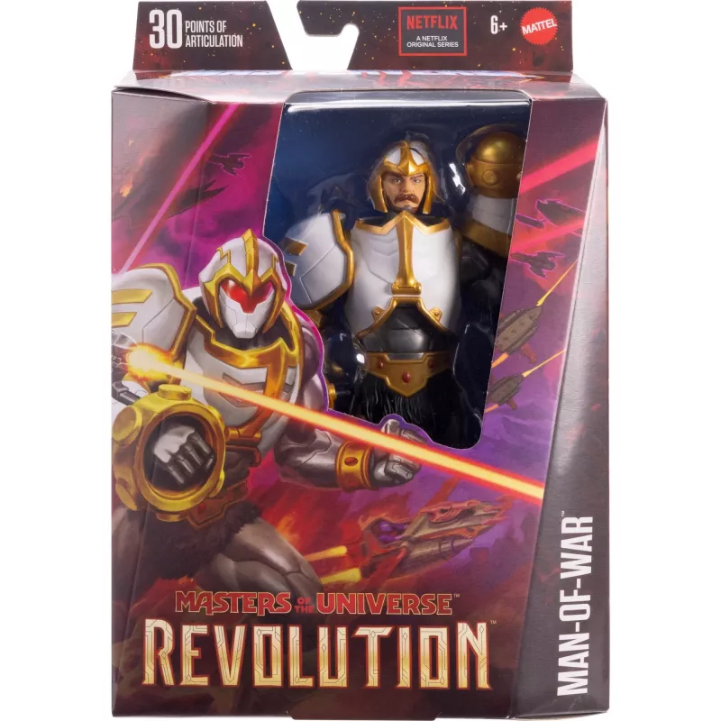 Figura de ação MATTEL Masters of the Universe Masterverse Revolution Man-Of-War Duncan, peça de colecionador à escala de 6 polegadas