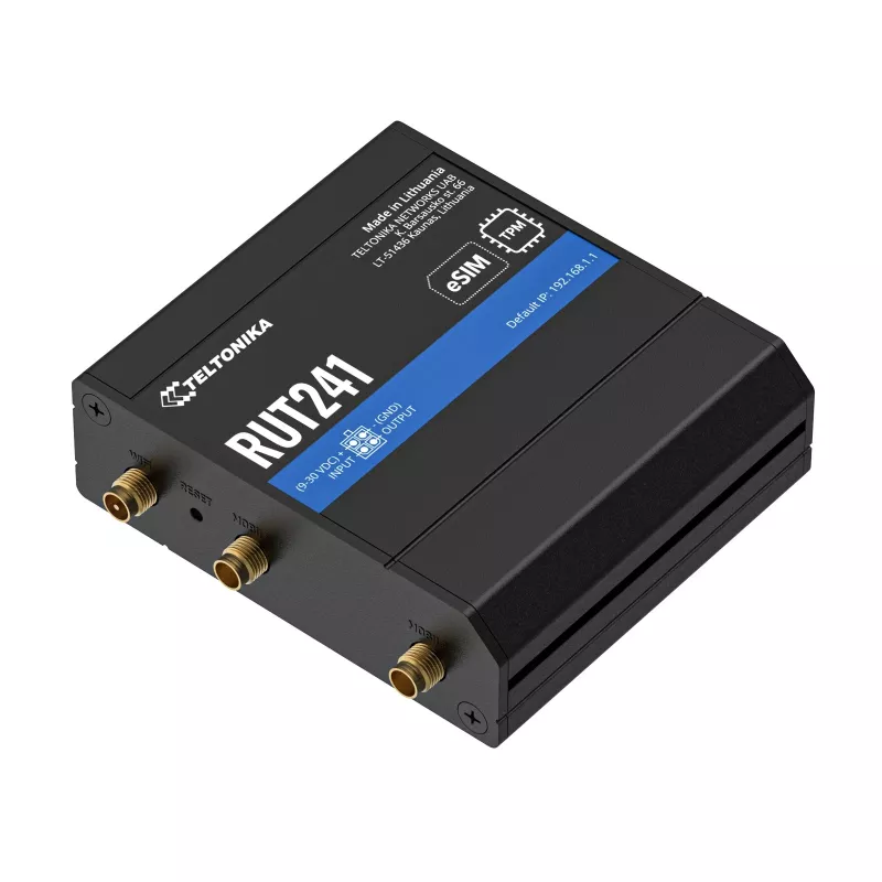 Router LTE WiFi 4 Teltonika RUT241 versão eSIM Europa com fonte de alimentação UE (RUT241210000)