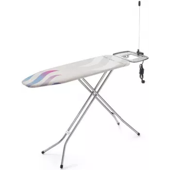 Tábua de passar a ferro tamanho grande Vileda 167342 — superfície 1200×380 mm, altura máx. 97 cm, dobrável com suporte para ferro