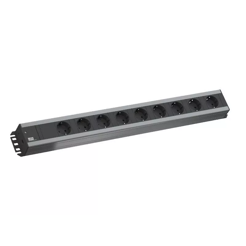 Extensão elétrica Bachmann 300.001 2 m 9 tomadas AC, interior, preto, cinzento