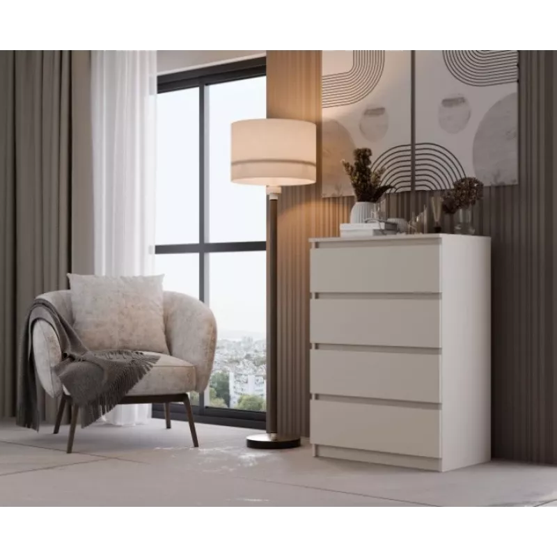 Cómoda Top e Shop MALWA M4, 4 gavetas, caxemira, 700×970×400 mm, laminado