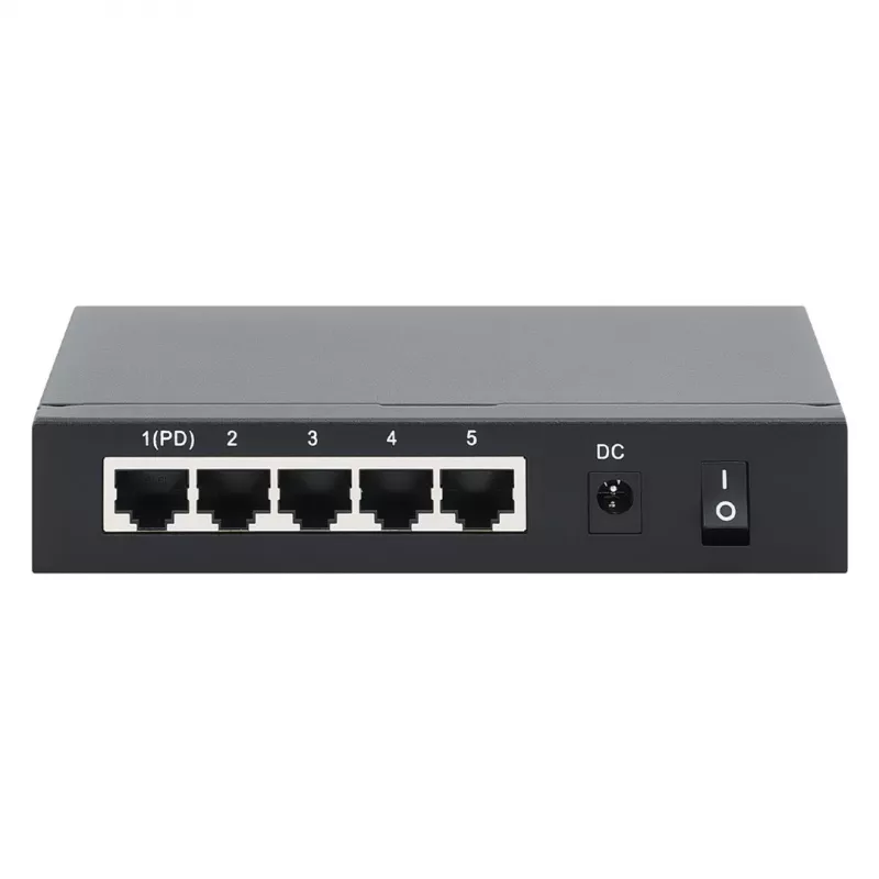 Gigabit 5xPoE Passthrough Switch, alimentado por PoE ou AC, 68W
