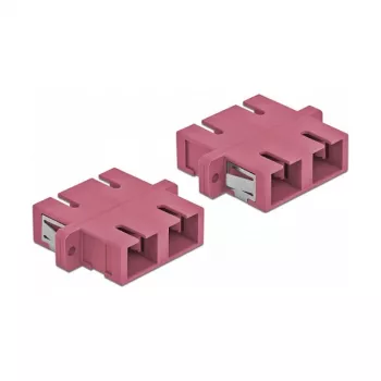 Acoplador de fibra ótica SC fêmea-fêmea DELOCK 85998, violeta, pack de 4