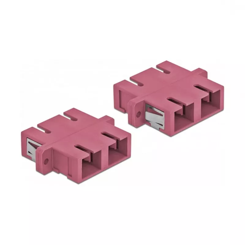 Acoplador de fibra ótica SC fêmea-fêmea DELOCK 85998, violeta, pack de 4