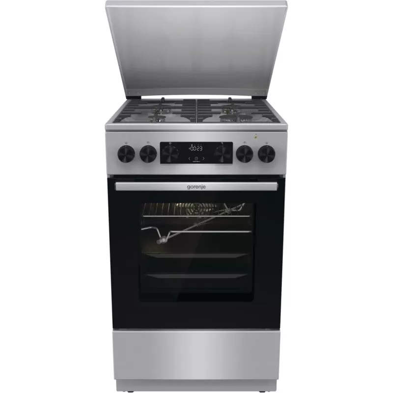 Gorenje GKS5C71XF fogão independente com forno prateado