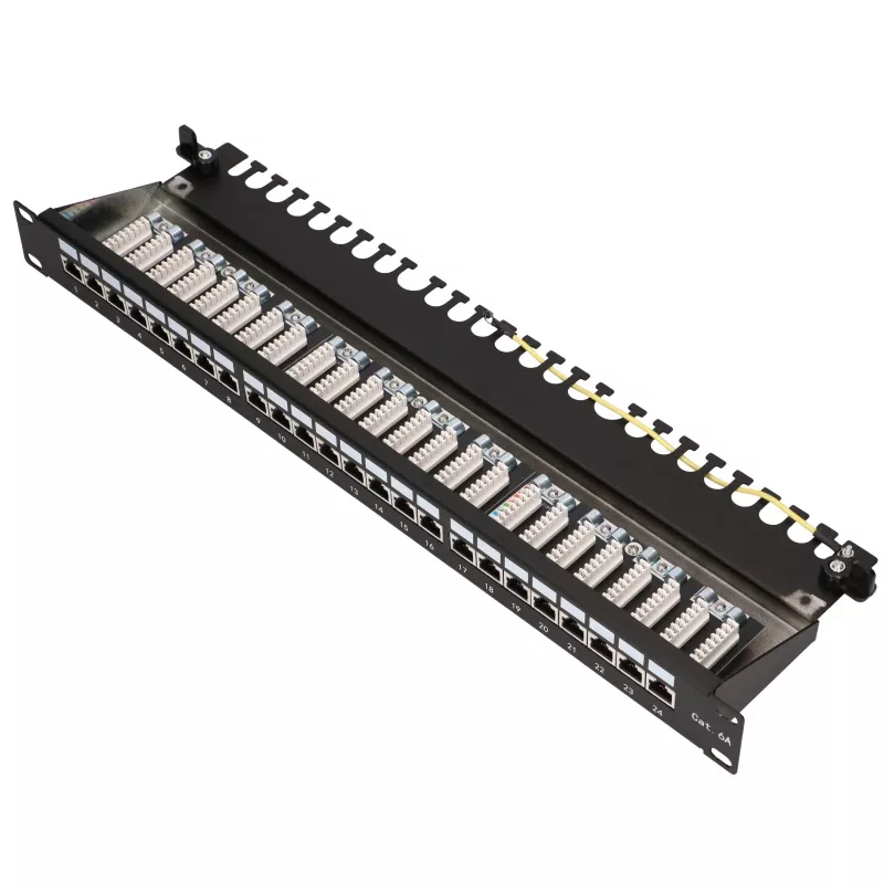 Patch panel - Extralink CAT6A STP, 24 portas