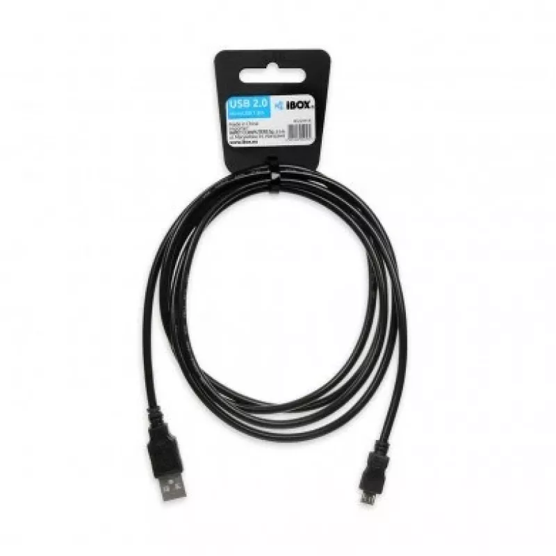 Cabo USB A para Micro-USB B IBOX IKU2M18 1,8 m USB 2.0, preto, 2 A