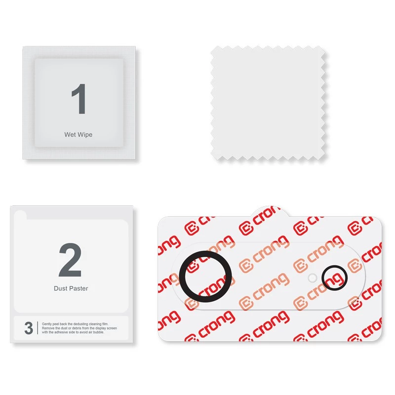Vidro de câmara e vidro protetor da lente Crong para iPhone Air modelo CRGLSIP1766A